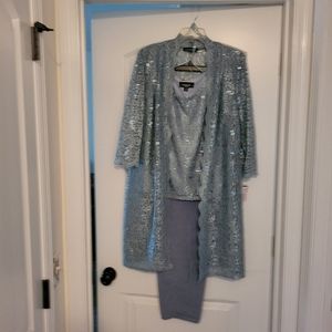 Sequined lace pantsuit
